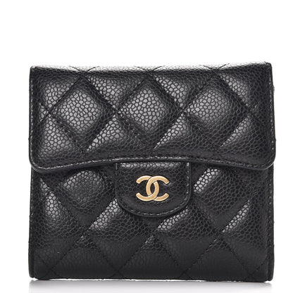 Chanel Caviar Quilted Compact Flap Wallet Black 1 of 8