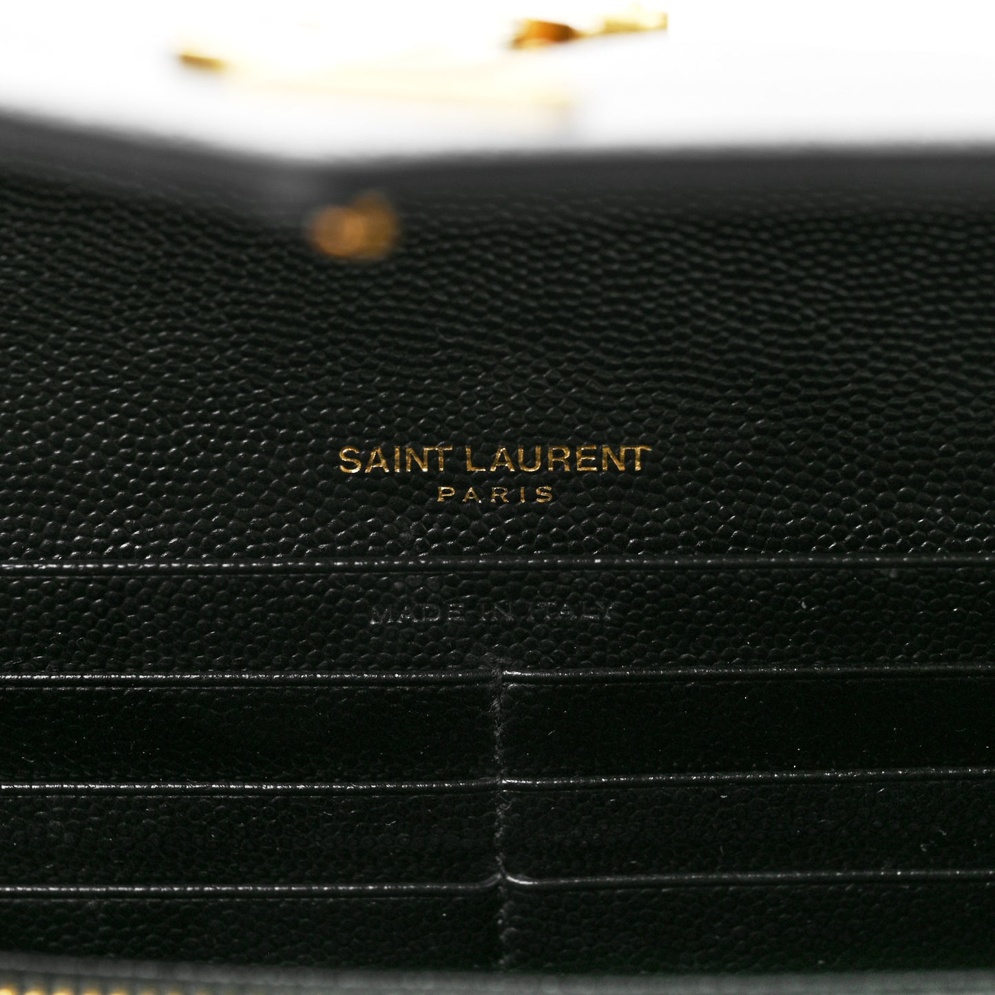 Grain De Poudre Matelasse Chevron Monogram Flap Wallet Black