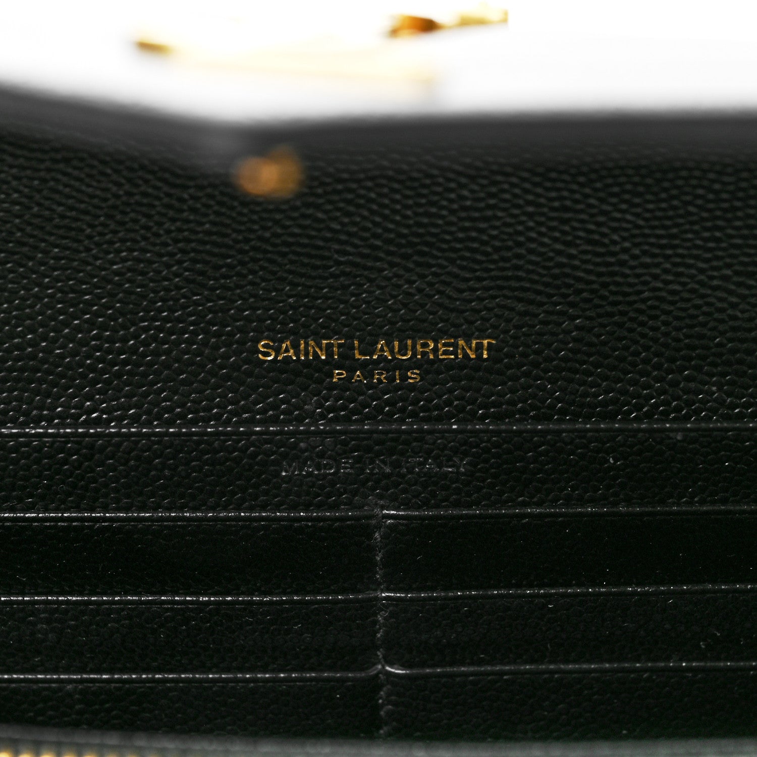 Saint Laurent Grain De Poudre Matelasse Chevron Monogram Flap Wallet Black 6 of 9