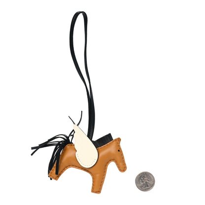 Hermes Milo Lambskin Grigri Rodeo Pegase Horse Bag Charm PM Sesame Black Nata 2 of 4