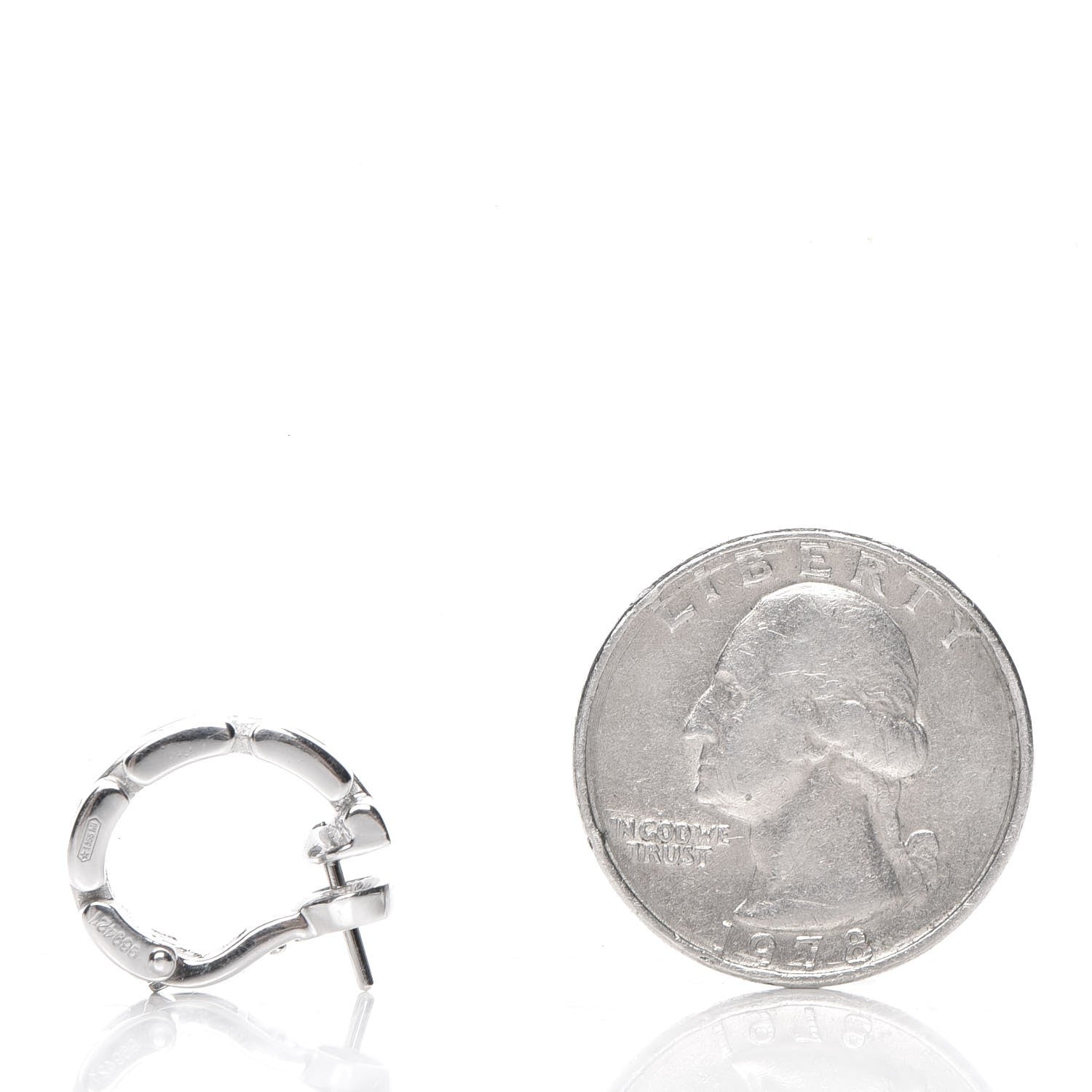 Cartier 18K White Gold Panthere Maillon Earrings 2 of 6