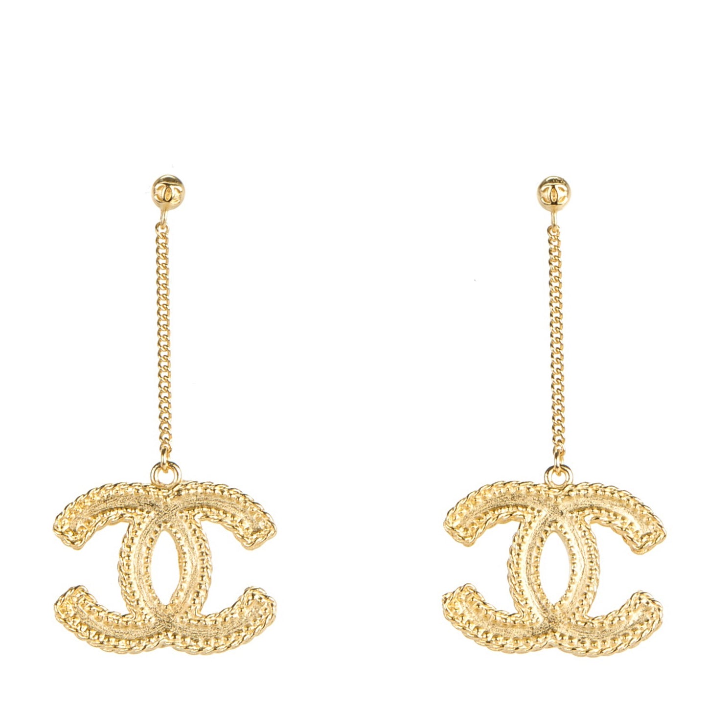 CC Drop Earrings Matte Gold