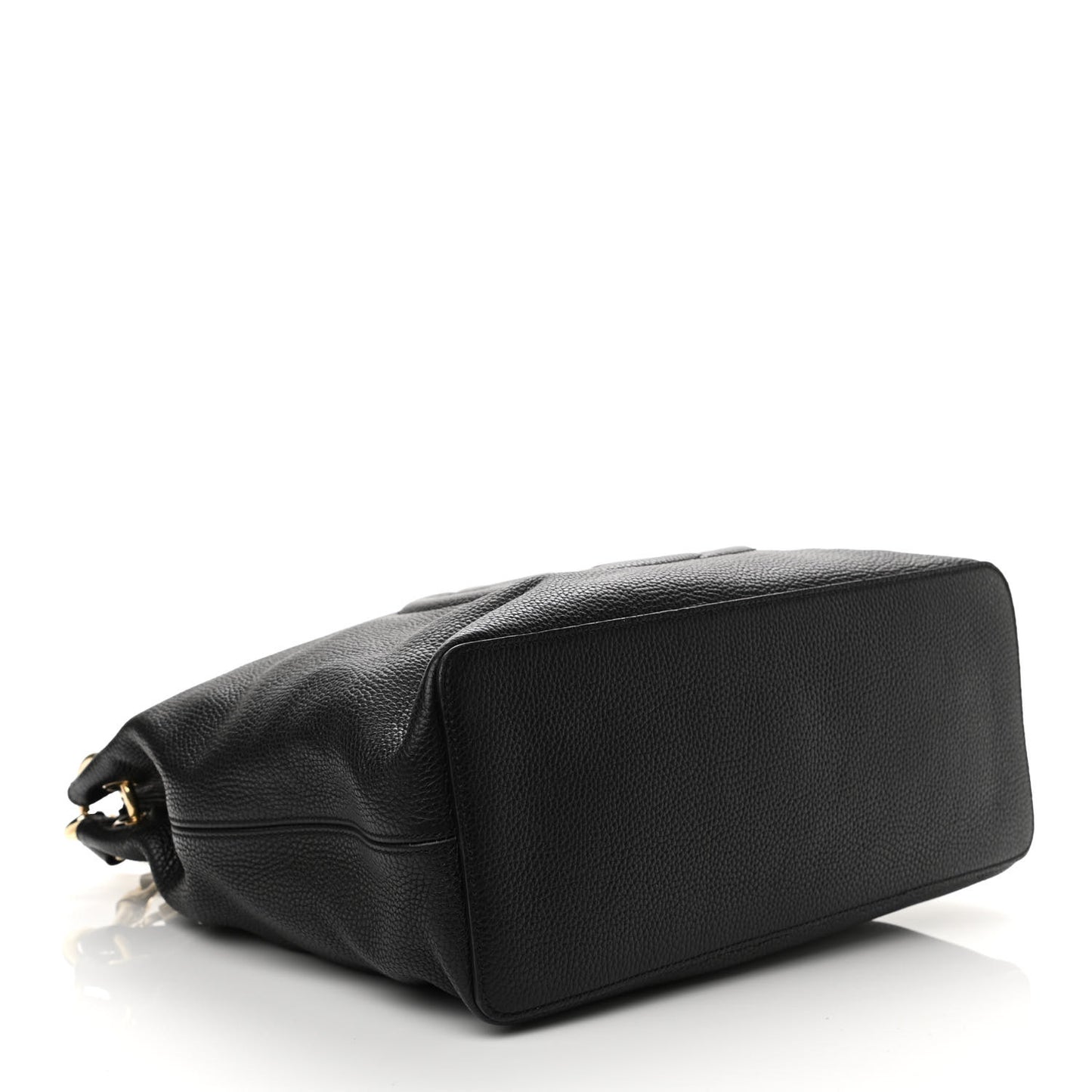 Pebbled Calfskin Large Soho Hobo Black