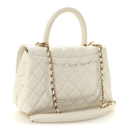 Chanel Caviar Quilted Mini Coco Handle Flap White 3 of 10