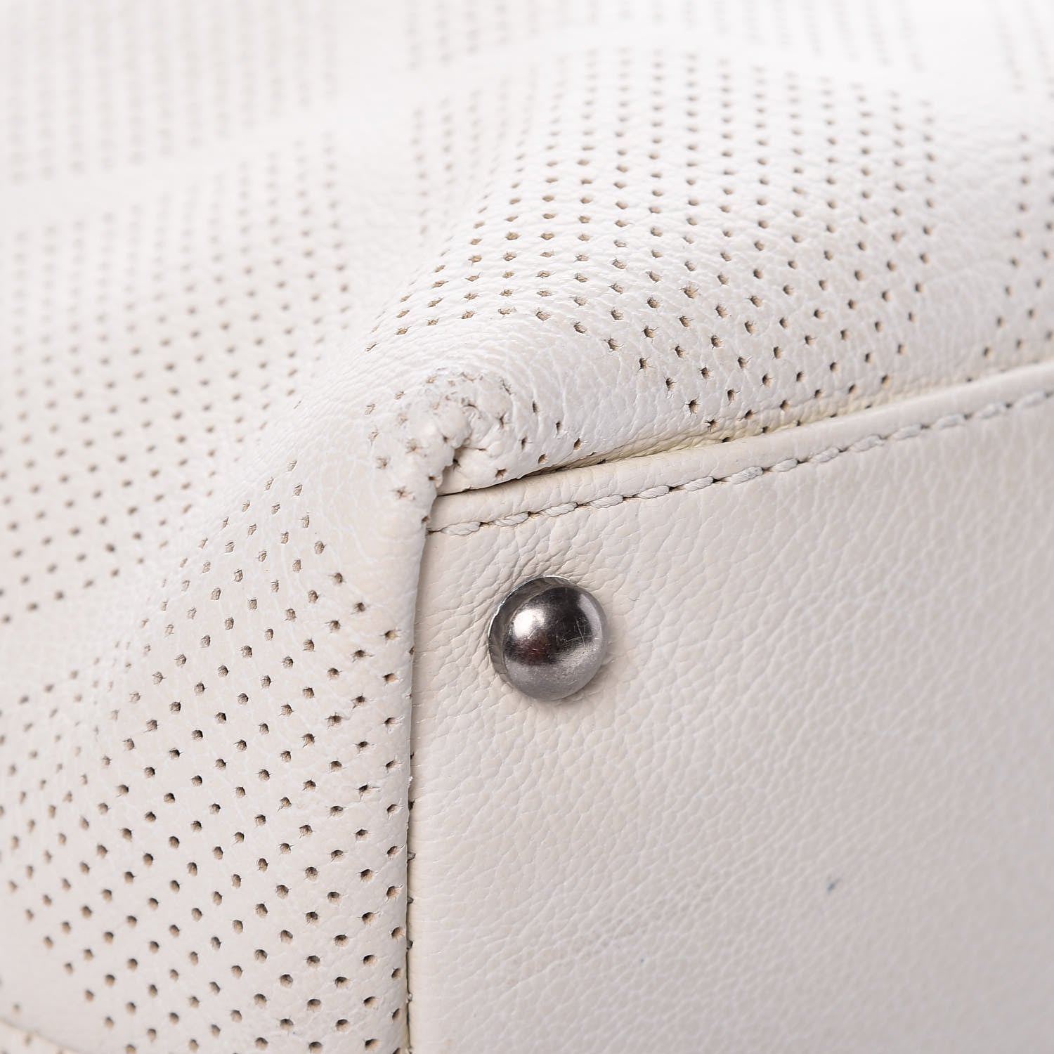 Chanel Goatskin Perforated Large CC Tote White 21 of 29