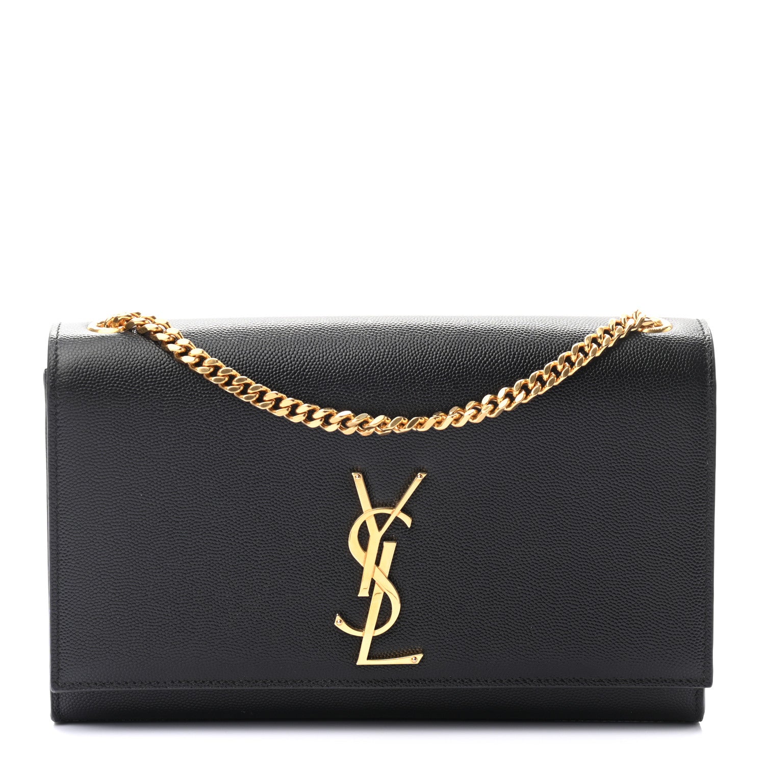 Saint Laurent Grain De Poudre Medium Classic Monogram Kate Satchel Black 1 of 9