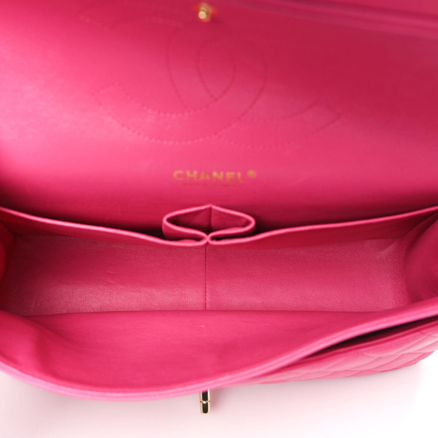 Lambskin Quilted Jumbo Double Flap Dark Pink