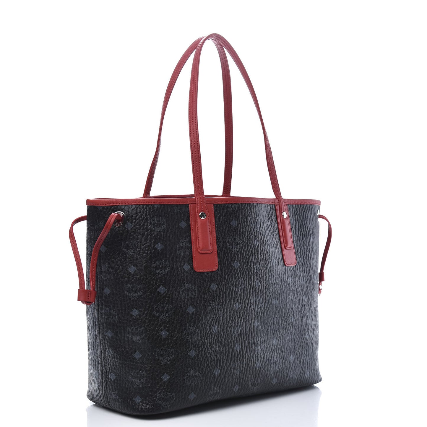 Visetos Medium Liz Reversible Shopper Tote Black Red