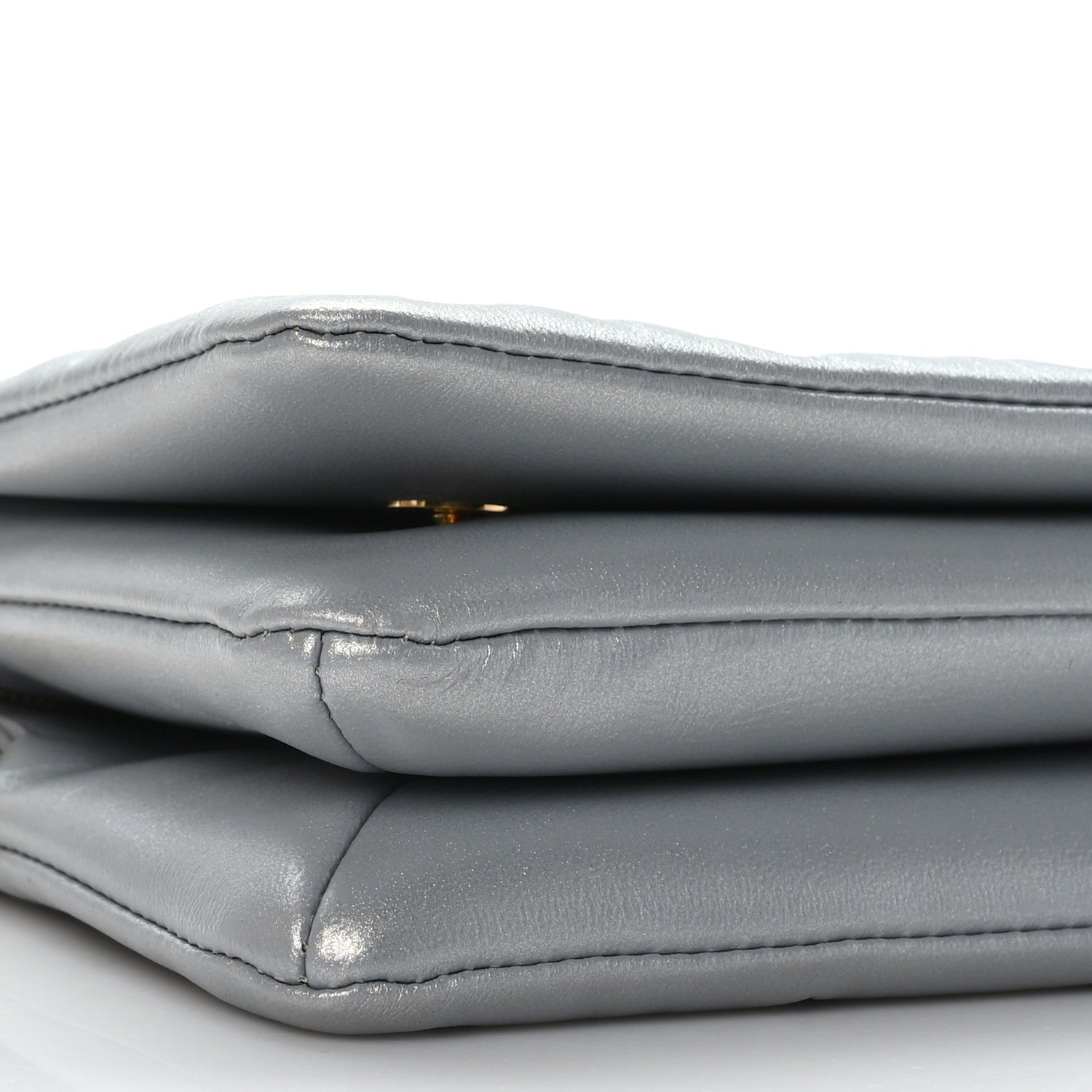 Louis Vuitton Metallic Lambskin Embossed Monogram Pochette Coussin Silver 8 of 9