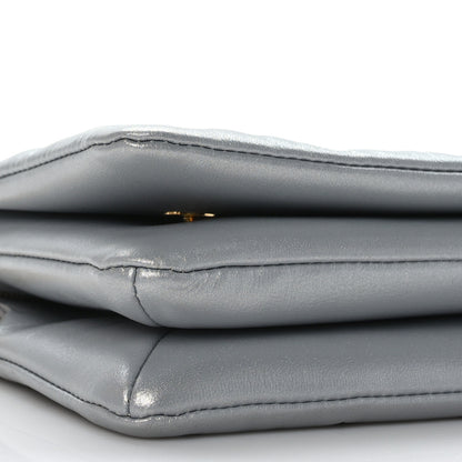 Louis Vuitton Metallic Lambskin Embossed Monogram Pochette Coussin Silver 8 of 9