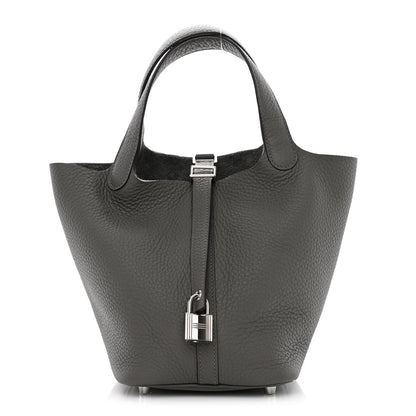 Hermes Taurillon Clemence Picotin Lock 18 PM Gris Meyer 1 of 11