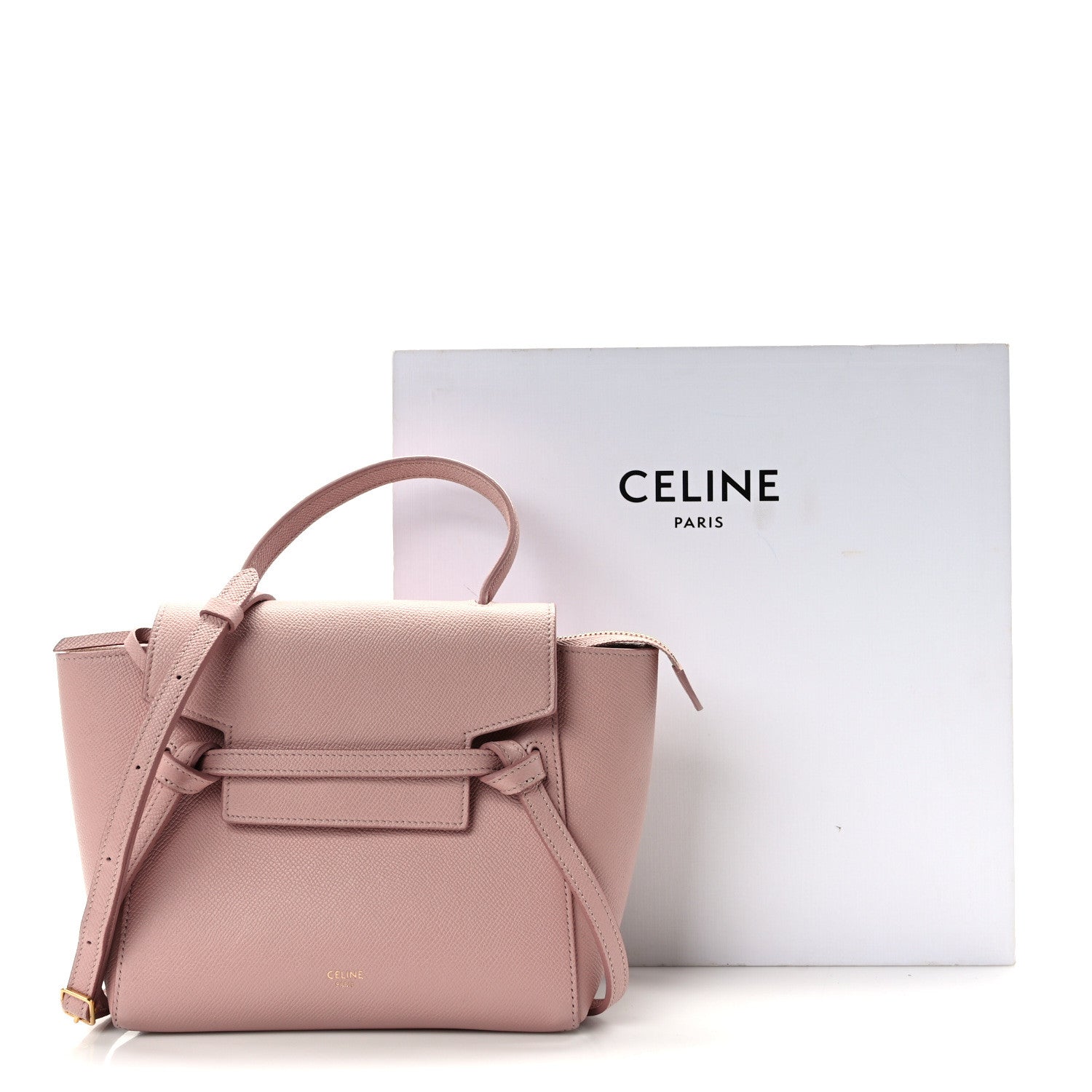 Celine Grained Calfskin Nano Belt Bag Vintage Pink 14 of 14