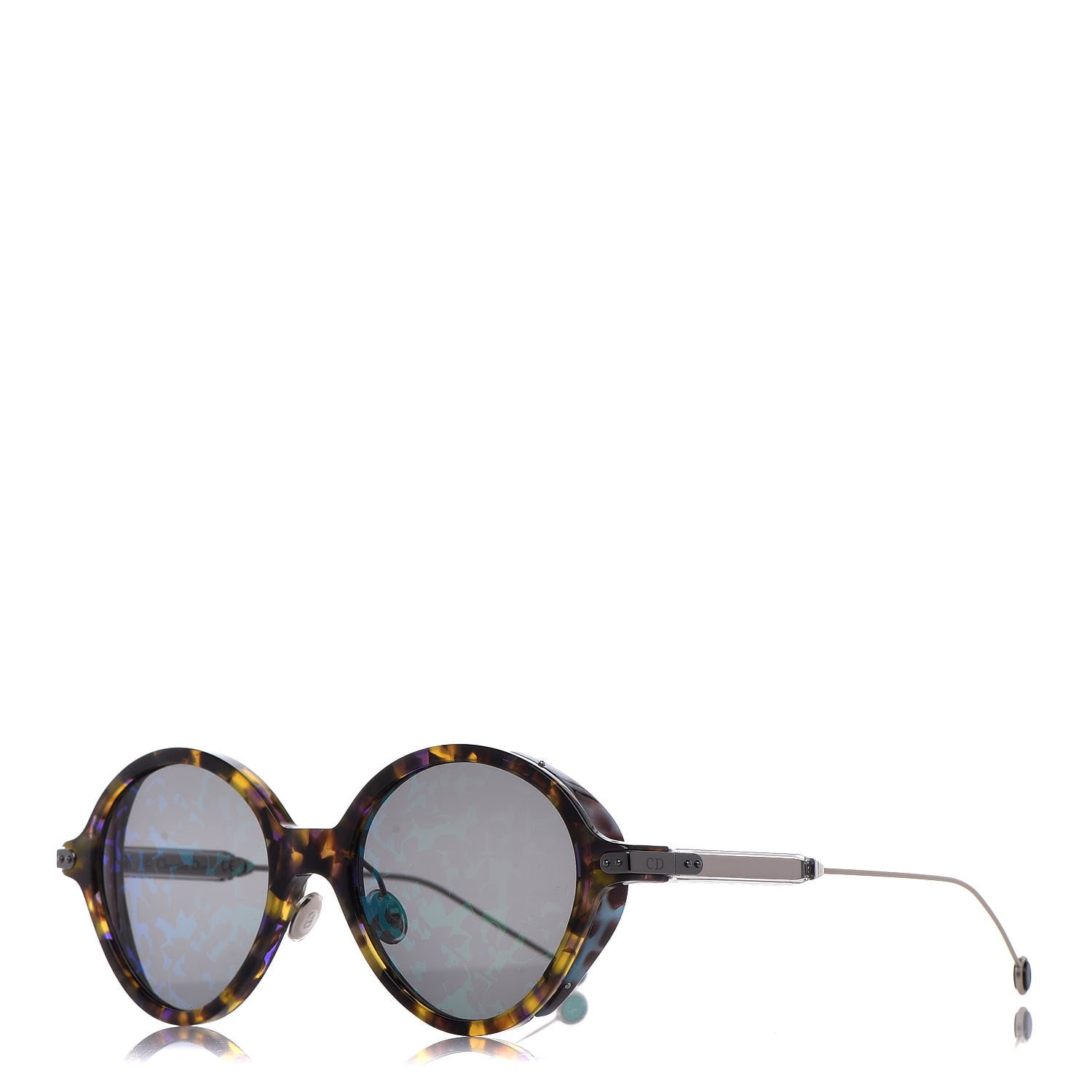 Christian Dior Acetate Leaf Print Umbrage Round Sunglasses Green Foliage 1 of 8