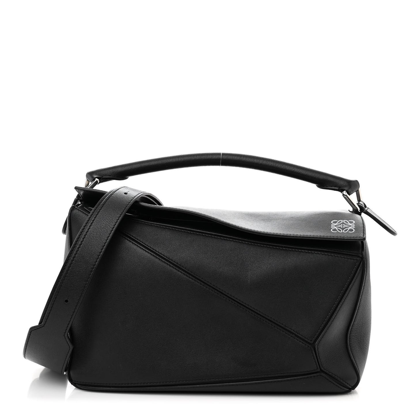 Calfskin Medium Puzzle Bag Black