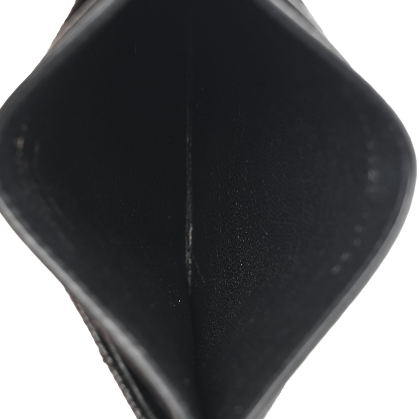 Grain De Poudre Matelasse Chevron Monochrome Monogram Credit Card Case Black