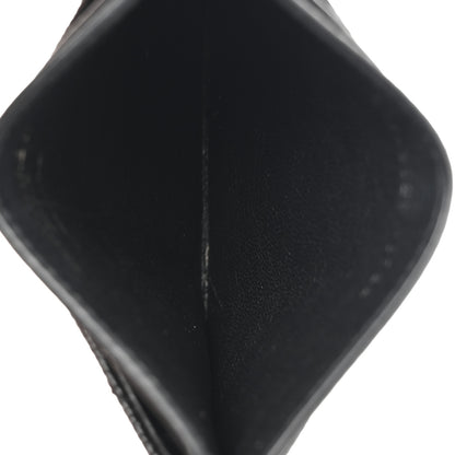 Saint Laurent Grain De Poudre Matelasse Chevron Monochrome Monogram Credit Card Case Black 5 of 8