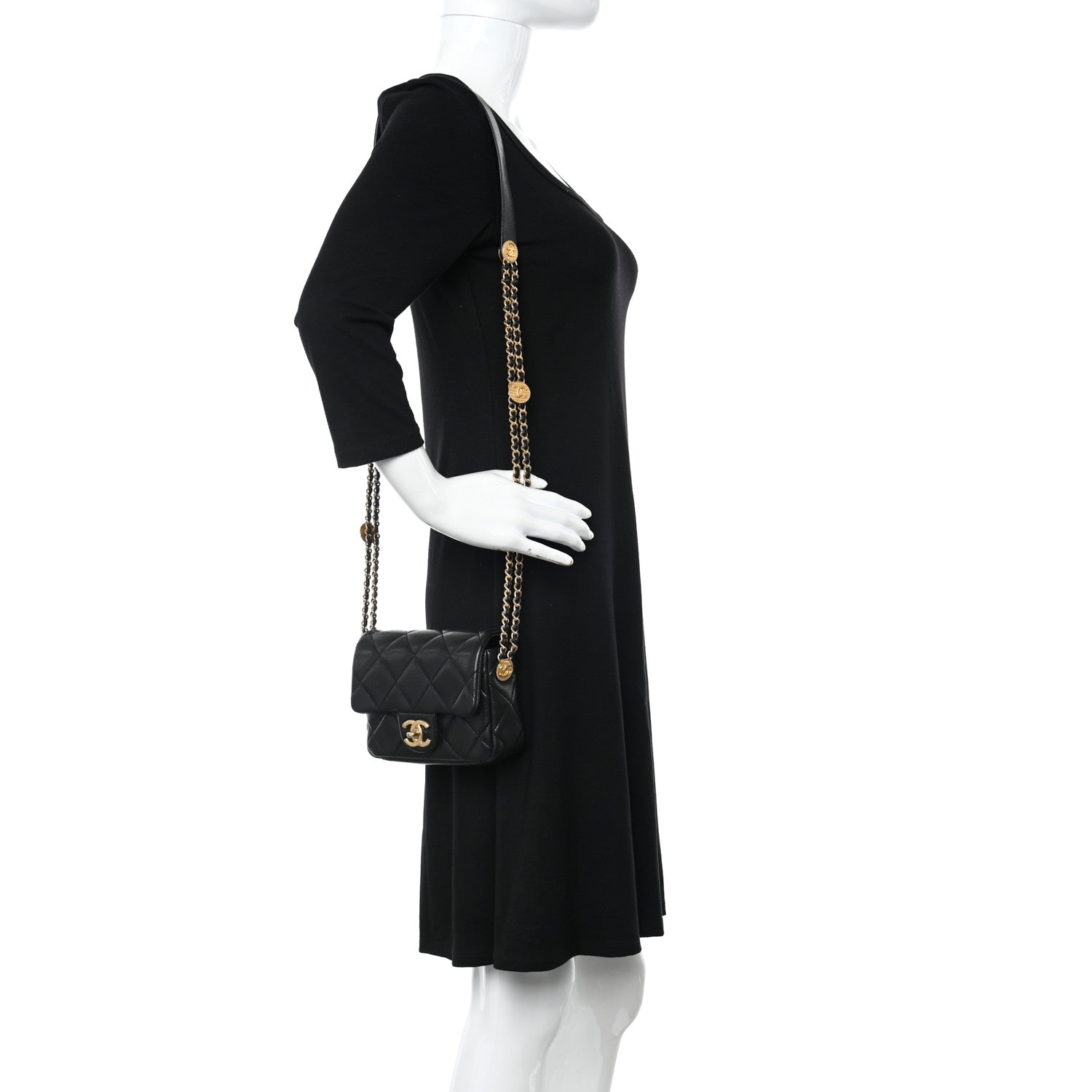 Chanel Caviar Quilted Mini Twist Your Buttons Flap Black 2 of 13