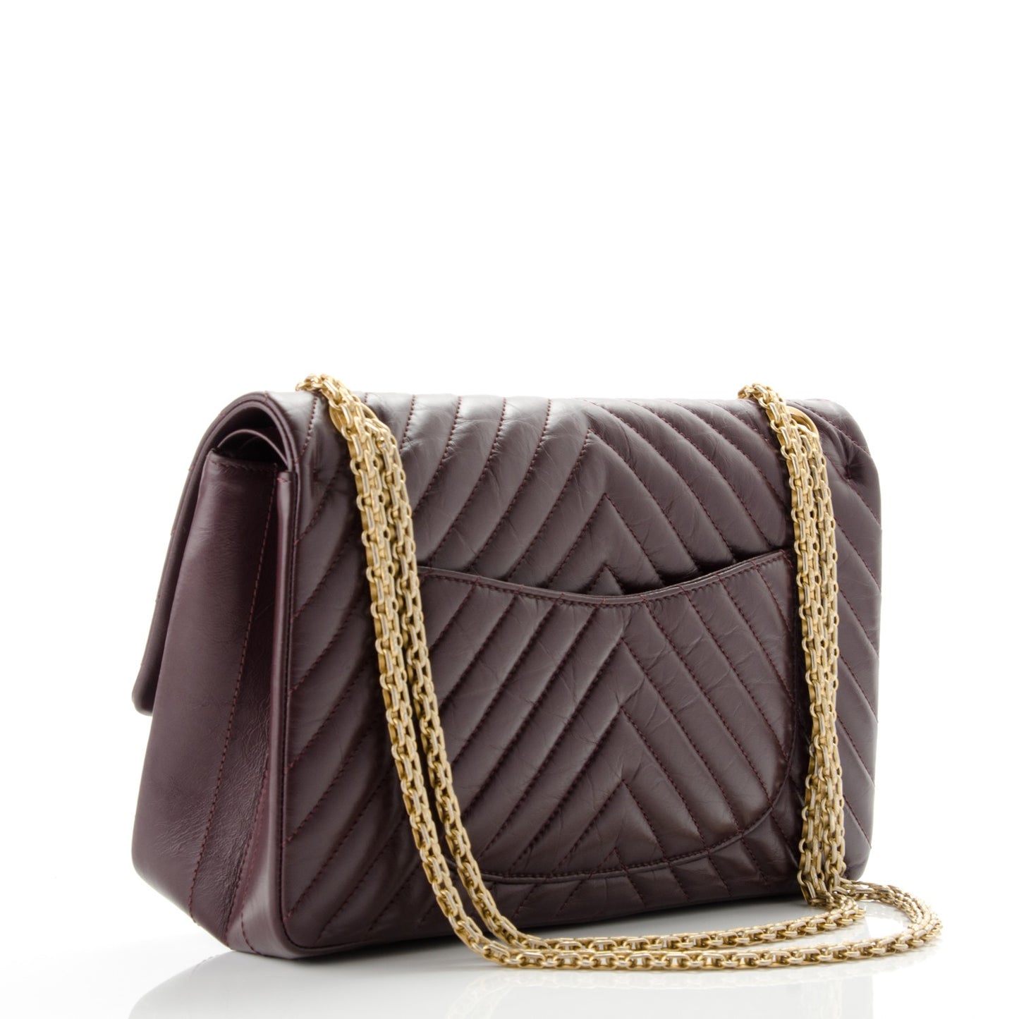 Aged Calfskin Chevron Quilted 2.55 Reissue 226 Burgundy