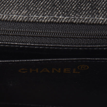 Chanel Denim Quilted Mini Square Flap Black 6 of 7