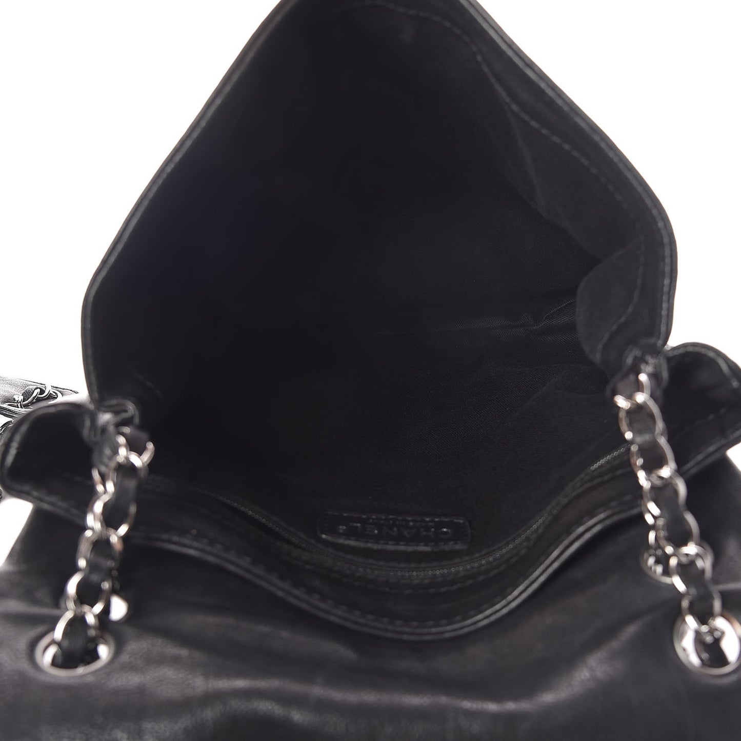 Calfskin Diamond Stitch Large Messenger Black