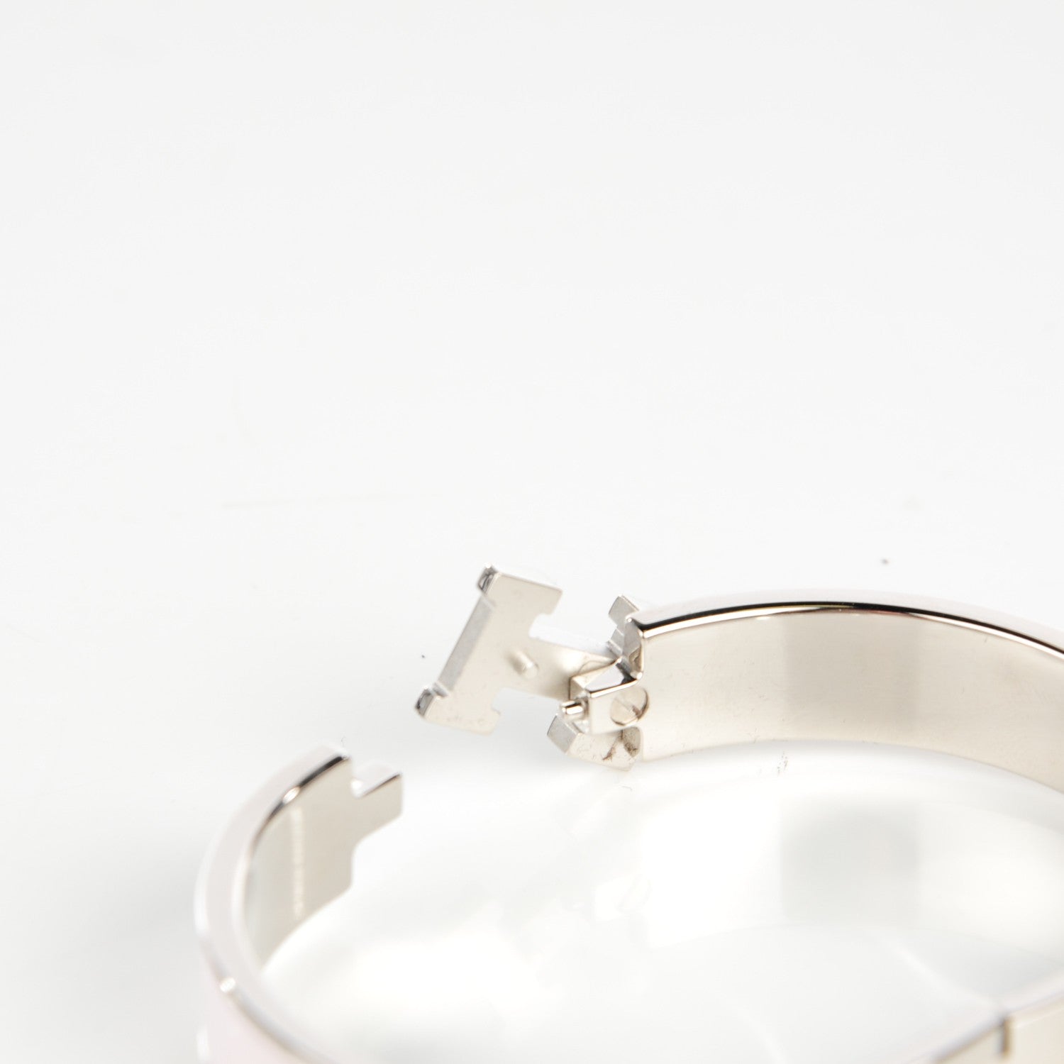 Hermes Enamel Narrow Clic Clac H Bracelet GM Rose Nymph 7 of 12