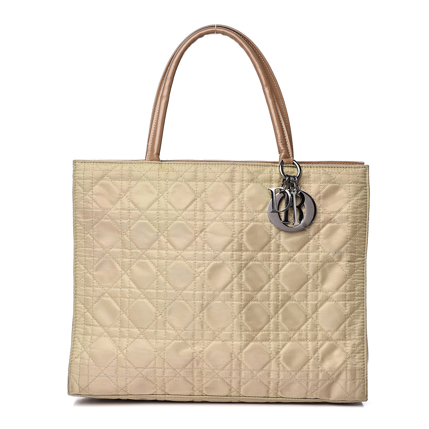Nylon Cannage Shopper Tote Beige
