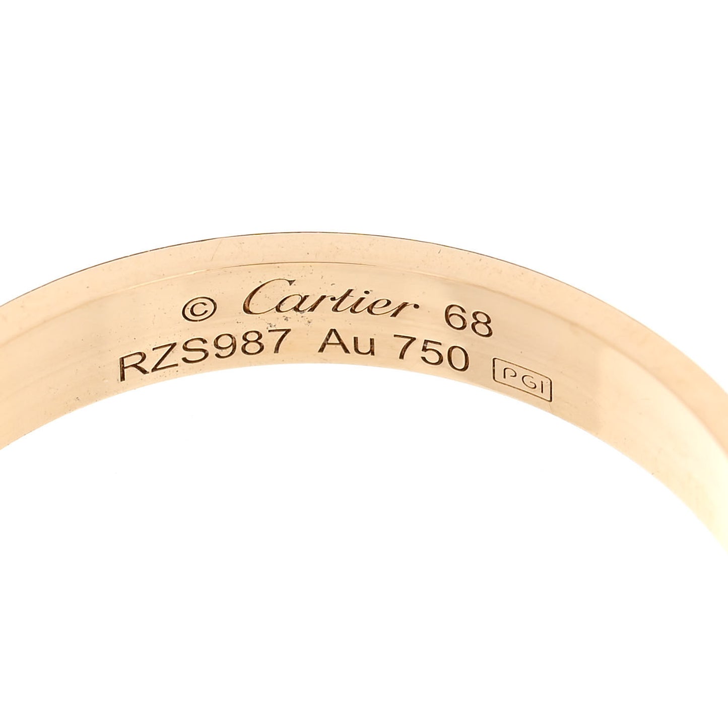 18K Yellow Gold 3.5mm LOVE Wedding Band Ring 68 12.25