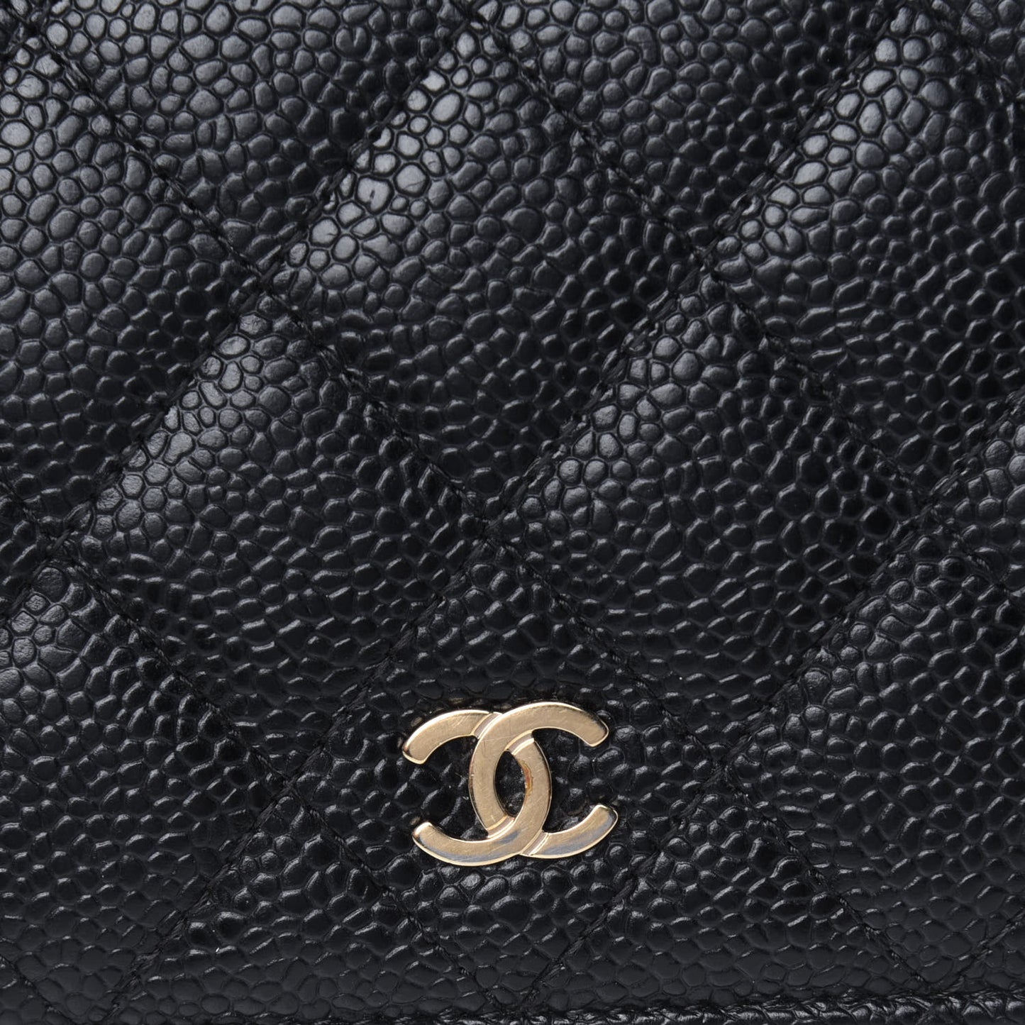 Caviar Quilted Yen Wallet Black