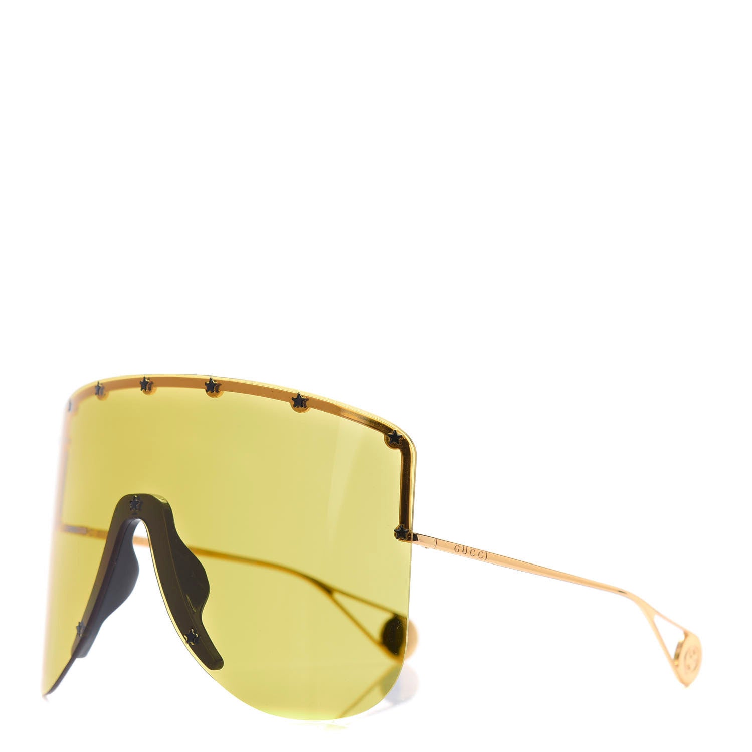 Gucci Star Studded Shield Sunglasses GG0541S Yellow 1 of 8