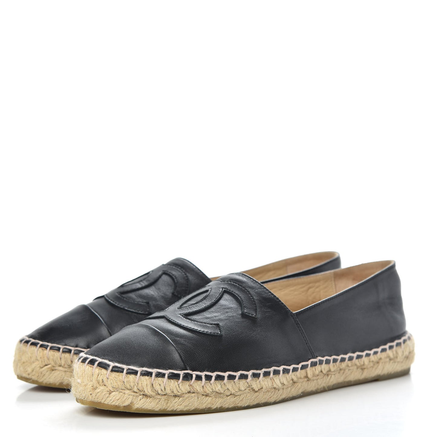 Lambskin CC Espadrilles 38 Black