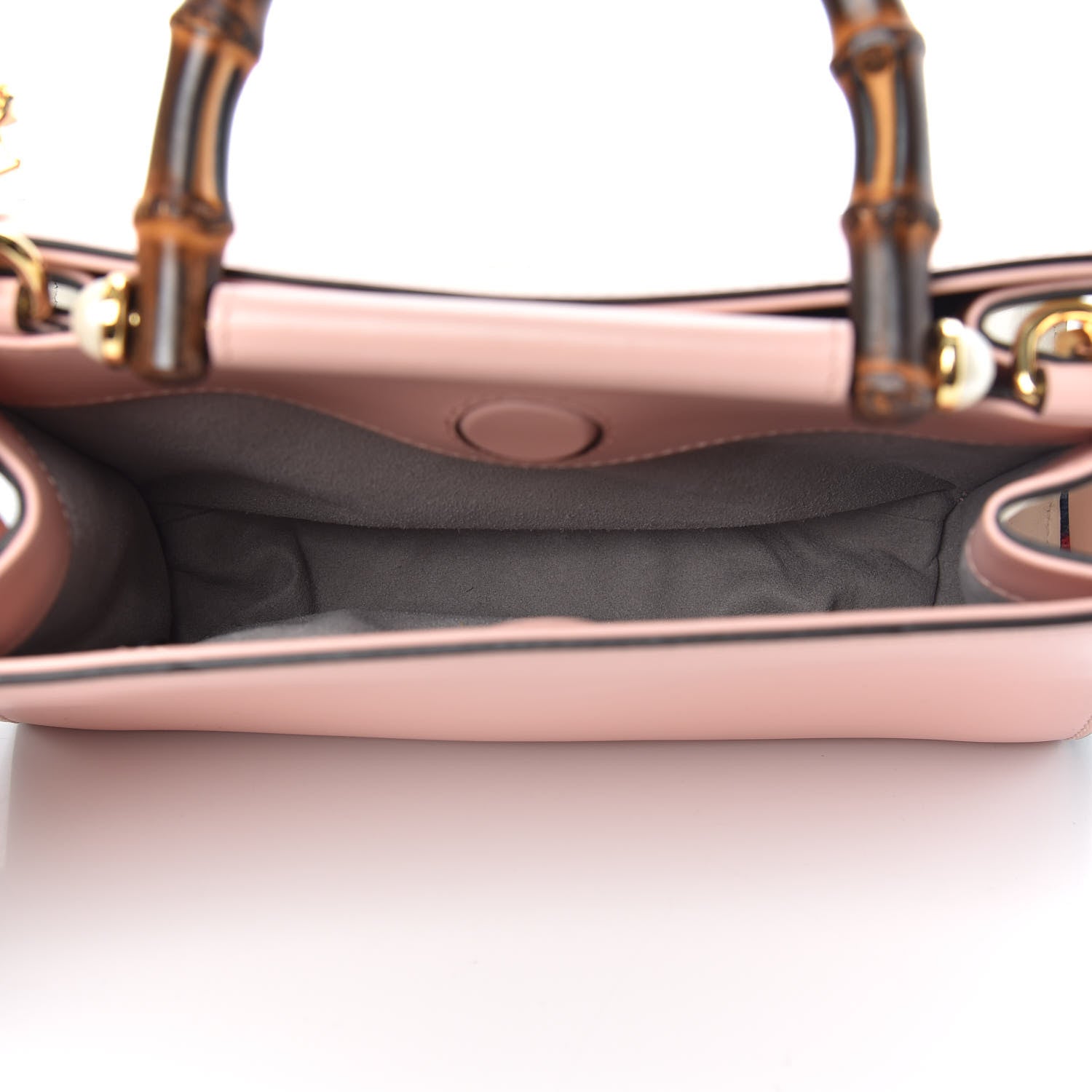 Gucci Nappa Bamboo Web Mini Nymphaea Top Handle Bag Perfect Pink Mystic White 6 of 11