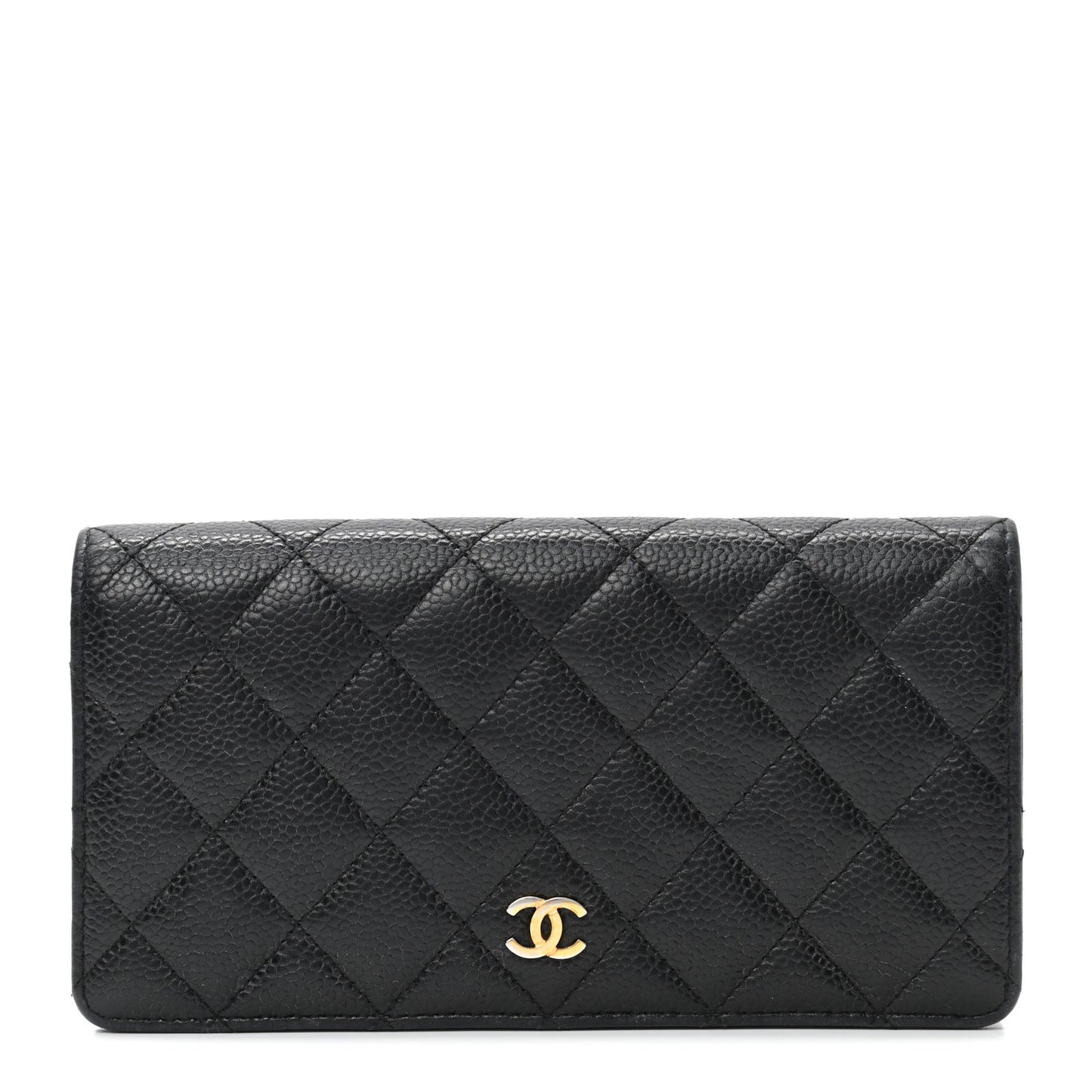 Caviar Quilted Yen Wallet Black