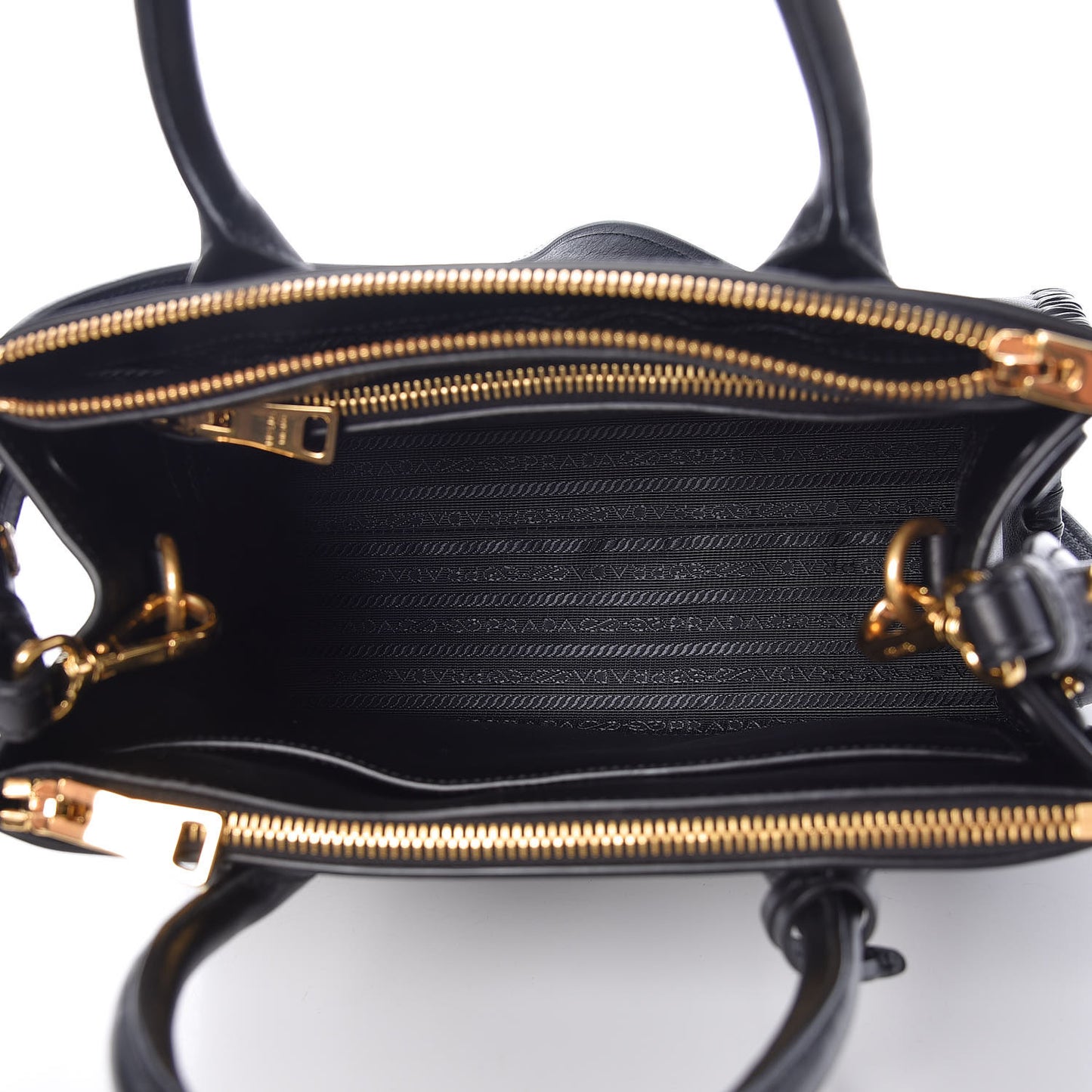 Saffiano City Calfskin Whipstitch Small Paradigme Bag Black