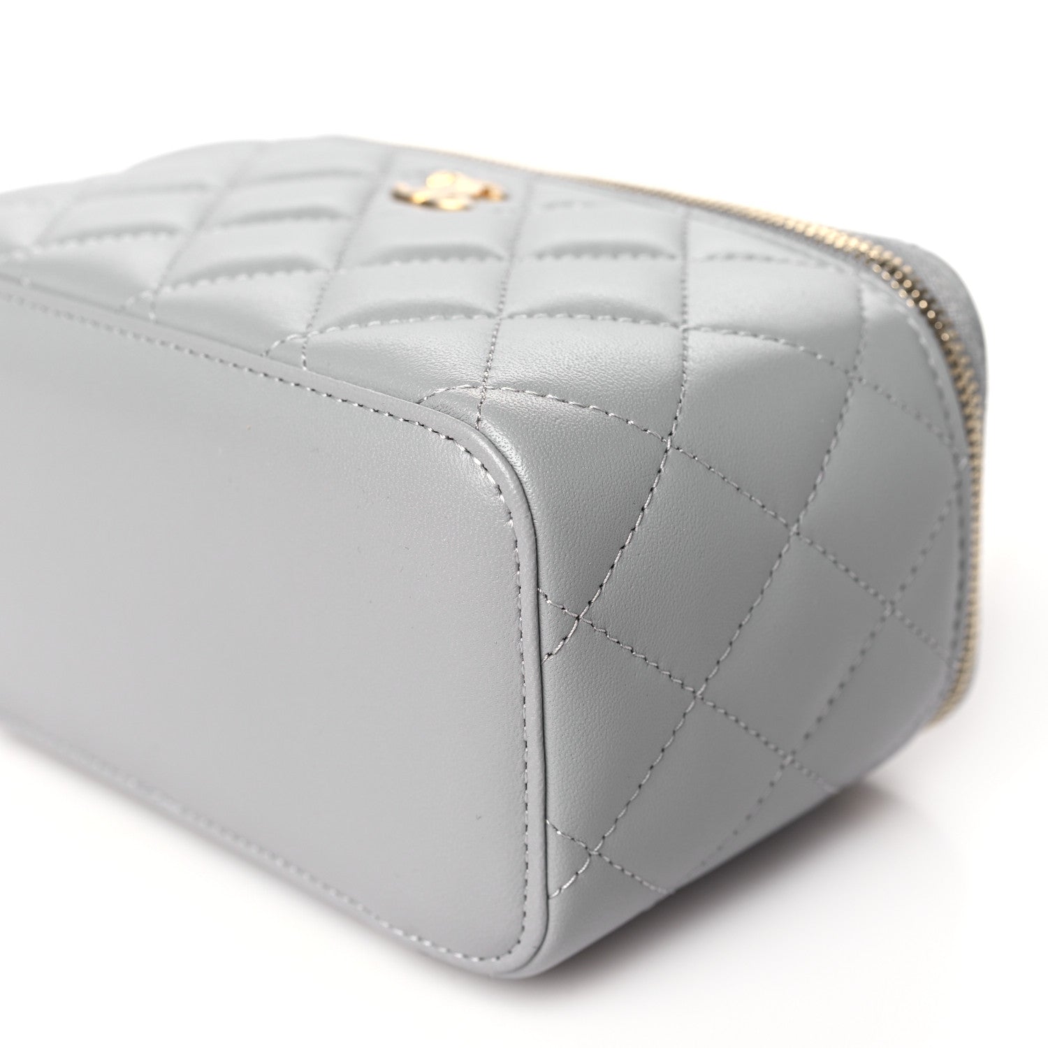 Chanel Lambskin Quilted Small Pearl Crush Vanity Case With Chain Grey 10 of 11