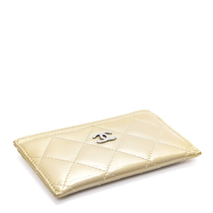 Chanel Patent Quilted Card Holder Gold 4 of 9