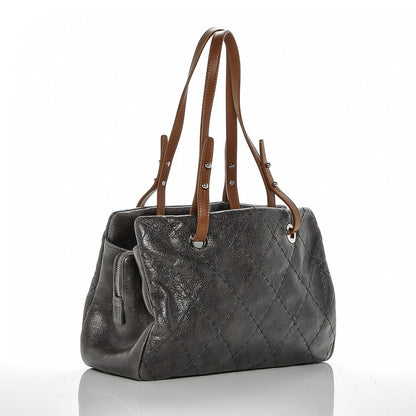 Chanel Glazed Calfskin On the Road Zip Tote Grey 3 of 7