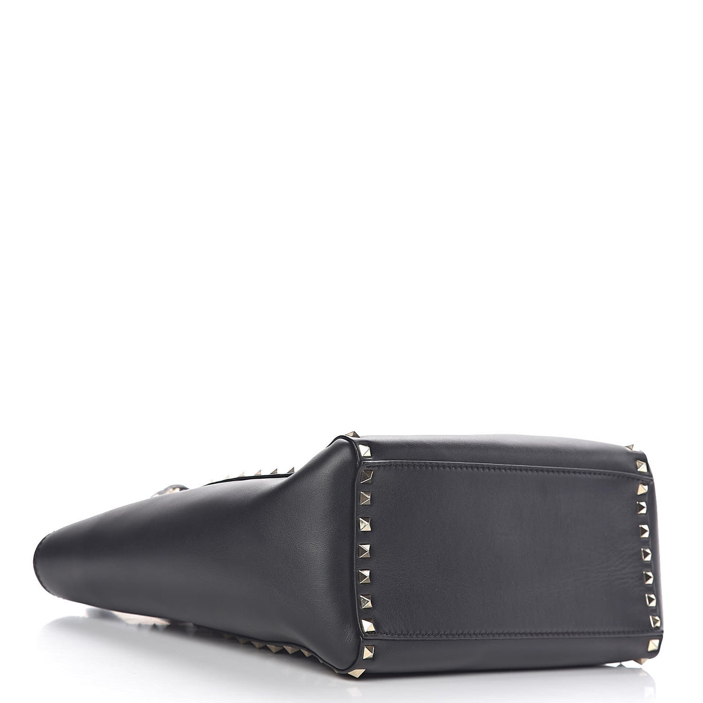 Vitello Rockstud Double Handle Tote Black