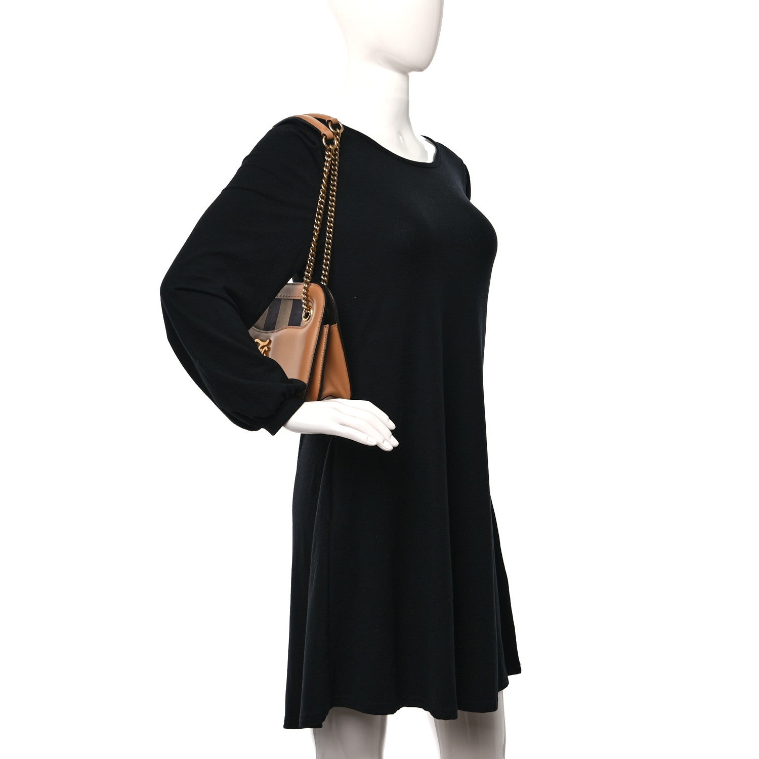 Fendi Vitello King Nubuck Pequin Karligraphy Pocket Shoulder Bag Biscuit Tobacco Moro 2 of 10