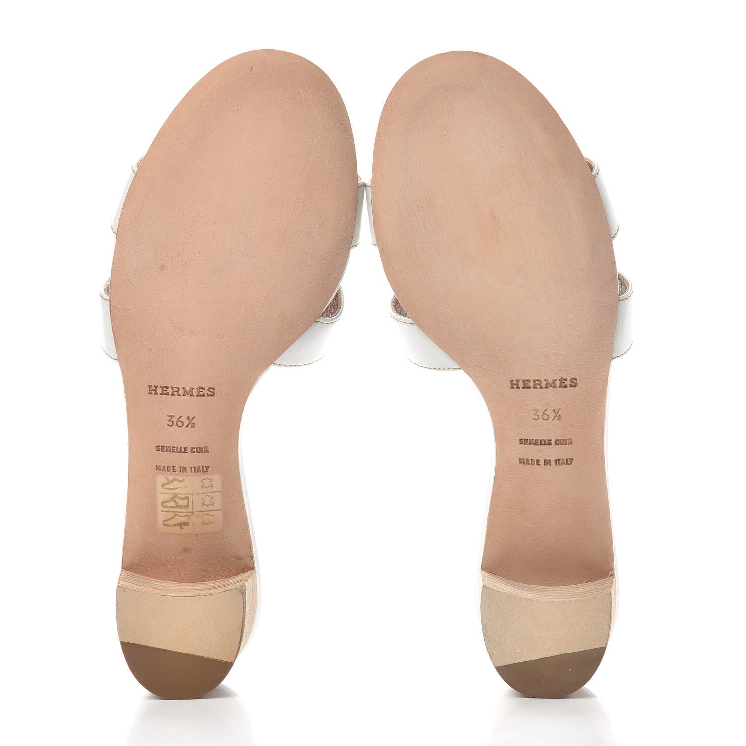 Hermes Calfskin Oasis Sandals 36.5 White 6 of 9