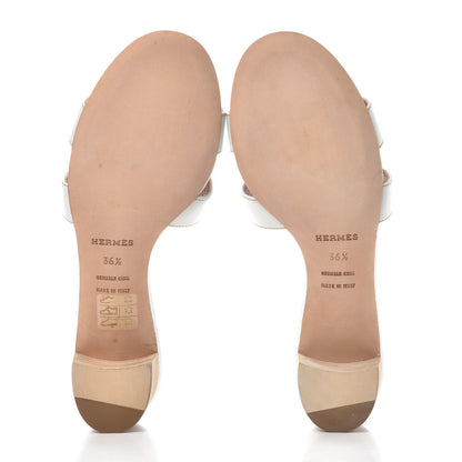 Hermes Calfskin Oasis Sandals 36.5 White 6 of 9