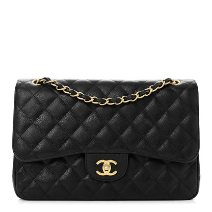 Chanel Caviar Quilted Jumbo Double Flap Black 1 of 13