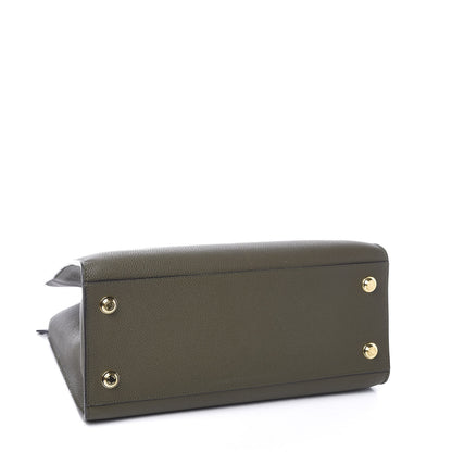 Louis Vuitton Calfskin City Steamer MM Kaki Black 3 of 8