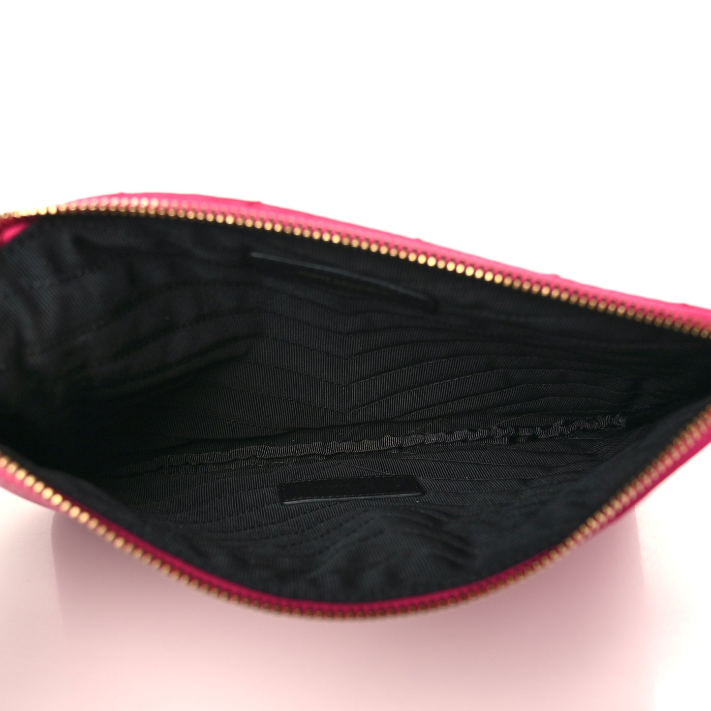 Calfskin Matelasse Chevron Monogram A5 Wristlet Bubblegum