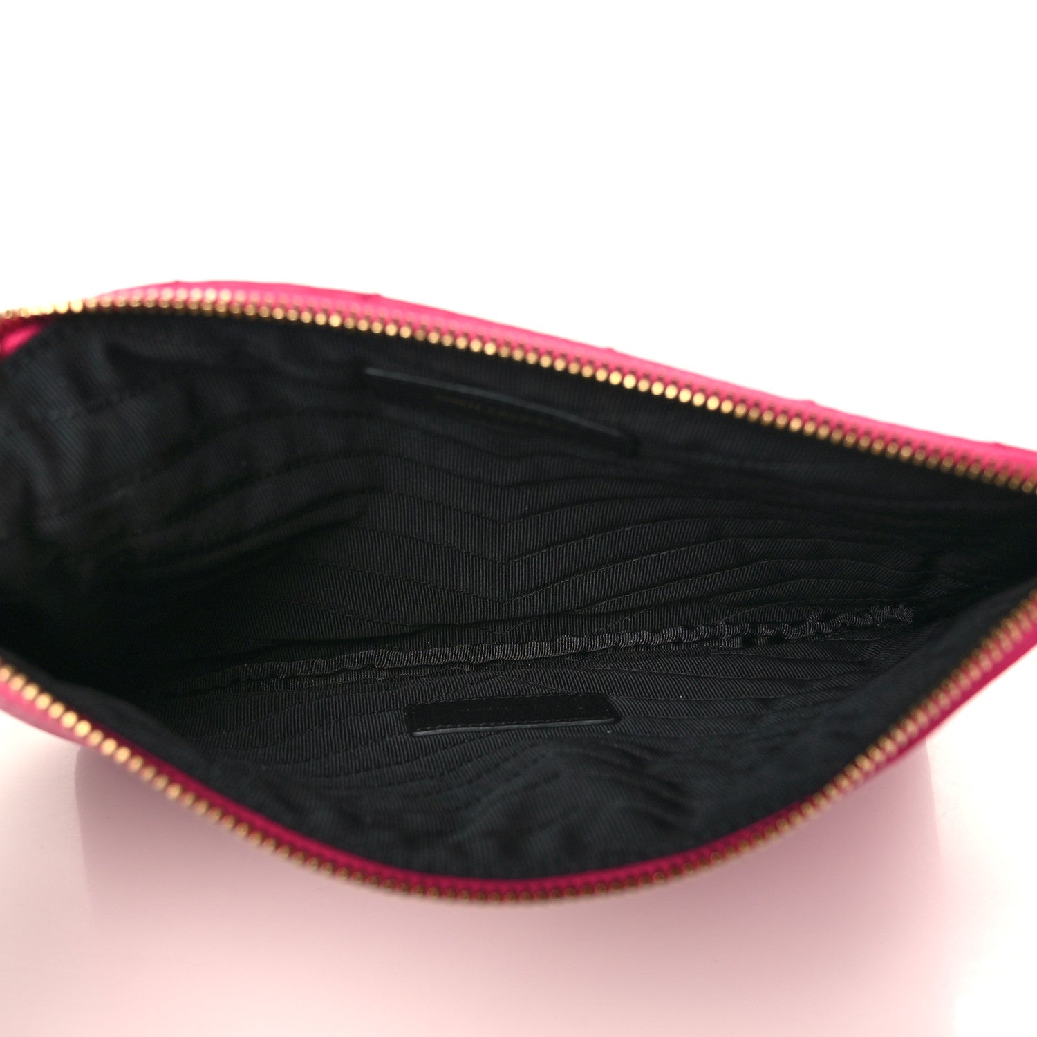 Saint Laurent Calfskin Matelasse Chevron Monogram A5 Wristlet Bubblegum 4 of 6