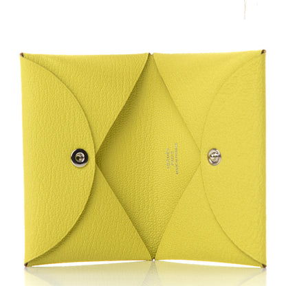 Hermes Chevre Mysore Calvi Card Case Lime 5 of 8