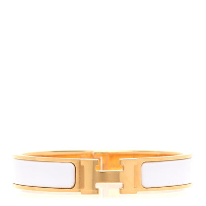 Hermes Enamel Narrow Clic Clac H Bracelet GM White 1 of 7
