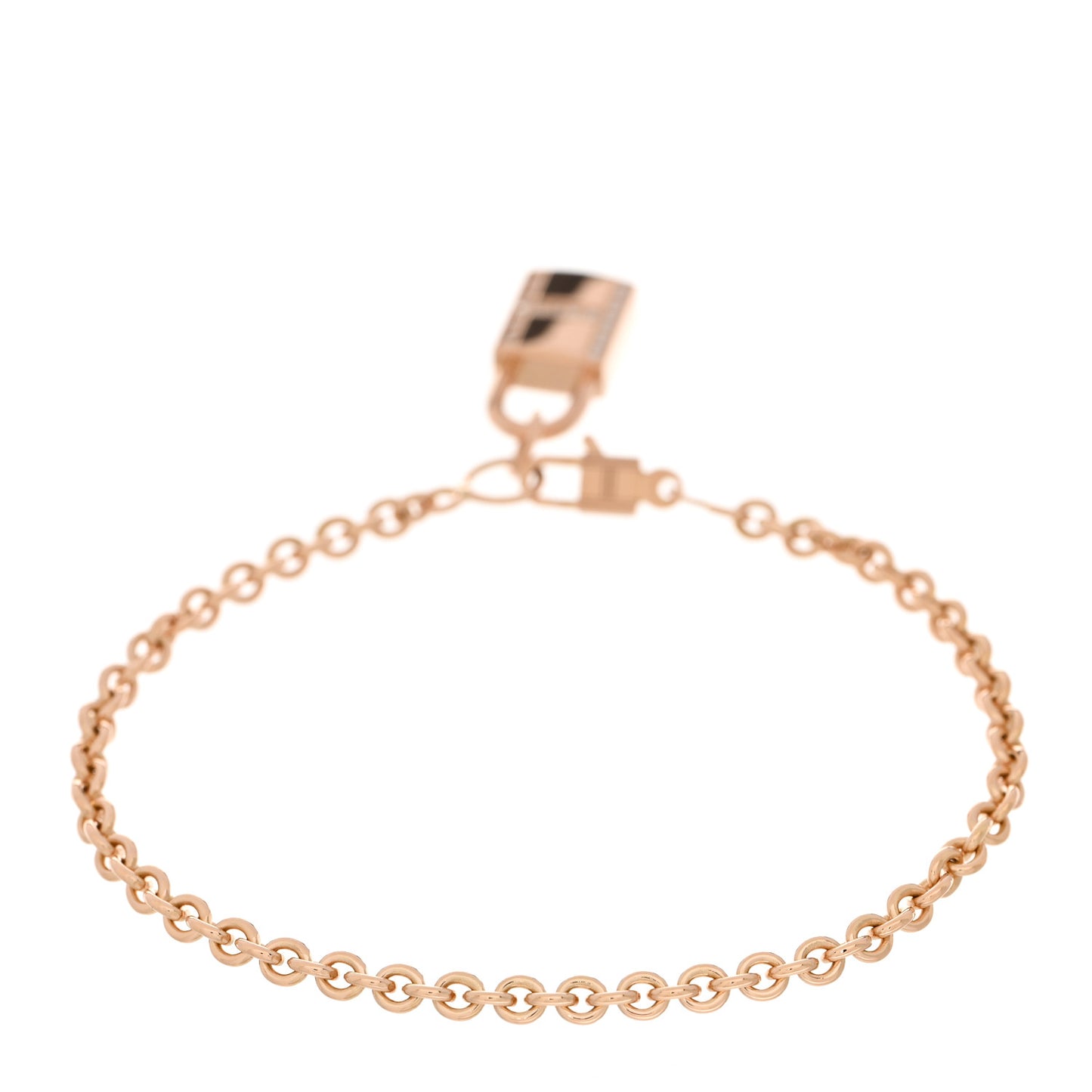18K Rose Gold Diamond Amulettes Cadenas Bracelet ST