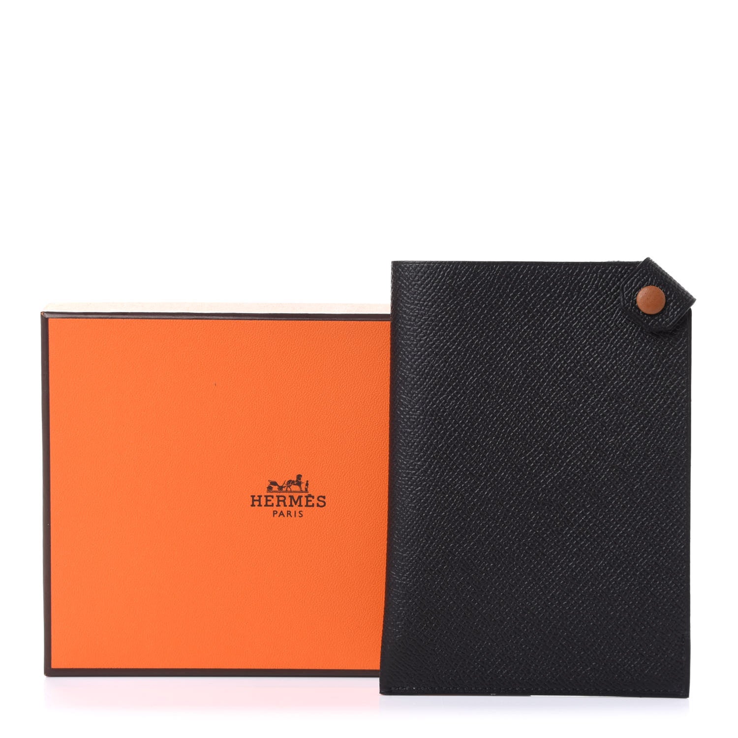 Hermes Epsom Tarmac Dot PM Passport Holder Black Gold 9 of 9