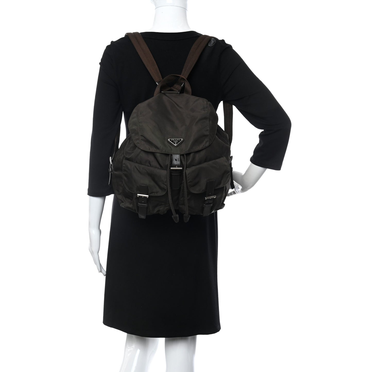 Tessuto Nylon Vela Small Backpack Brown