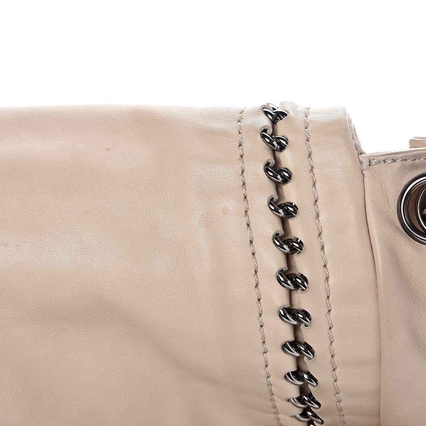 Smooth Calfskin Luxe Ligne Flap Light Beige